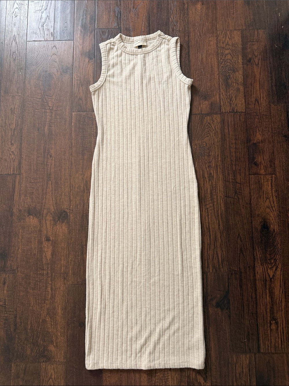 Universal Thread Ribbed Sleeveless Maxi Dress in Cream